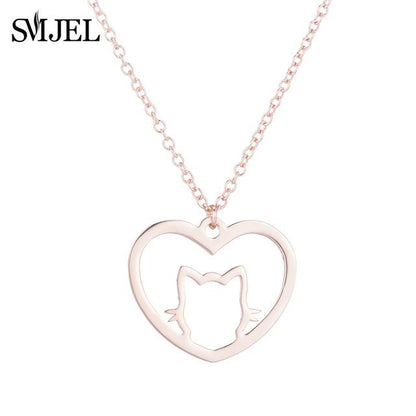 Cat Heart Necklace