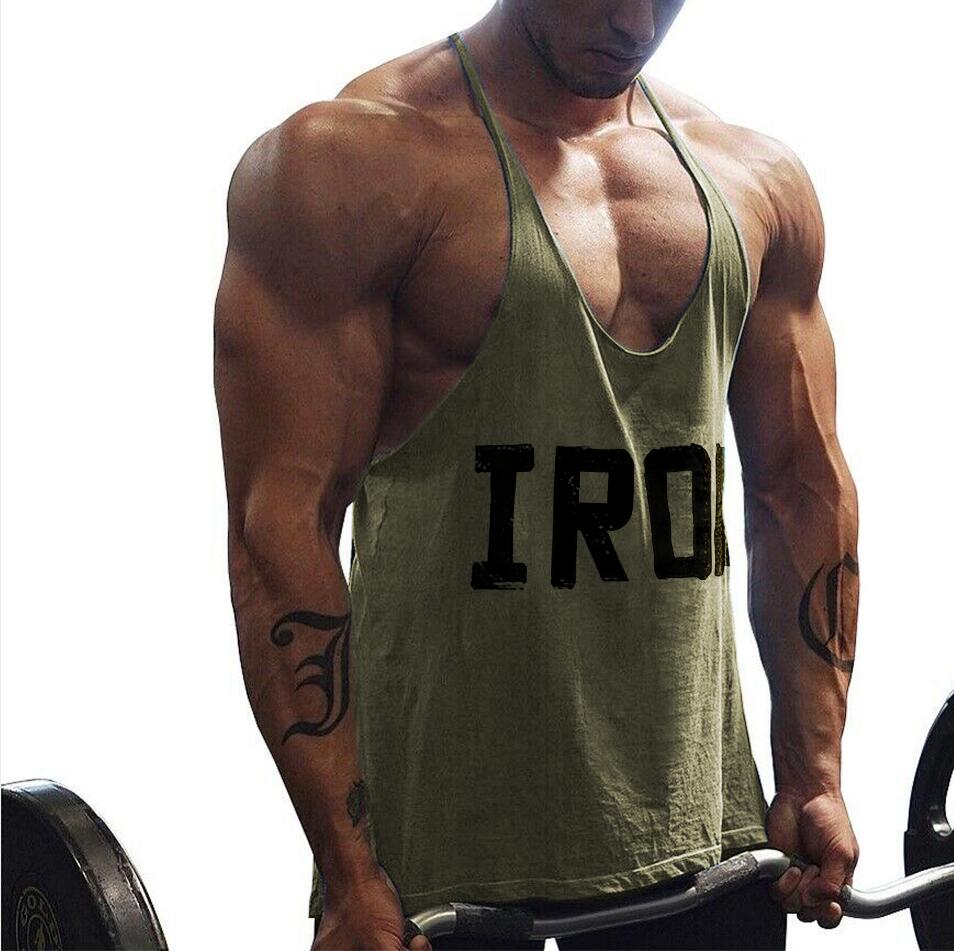 Men's Athletic Printed Gym Workout Bodybuilding Tank Tops  Y Back Fitness Lightweight Strap Muscle Fit Stringer Extreme Tee