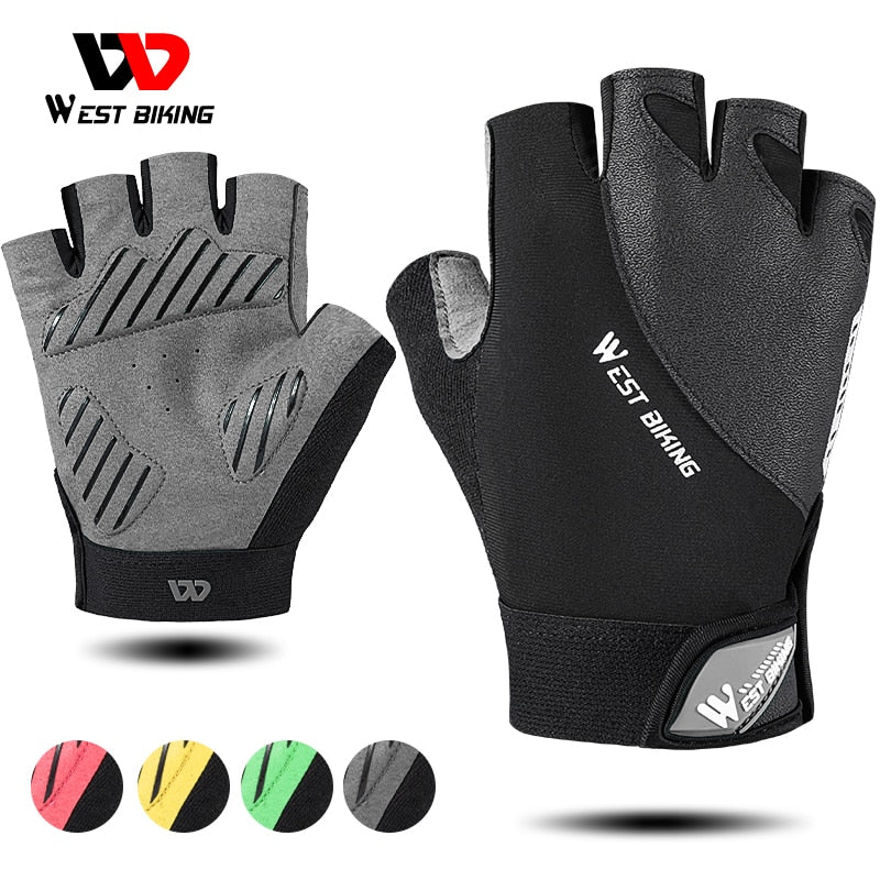 WEST BIKING Cycling Gloves Half Finger Anti Slip Shockproof Bike Gloves Gel Pad Summer Women Men Sports MTB Road Bicycle Gloves