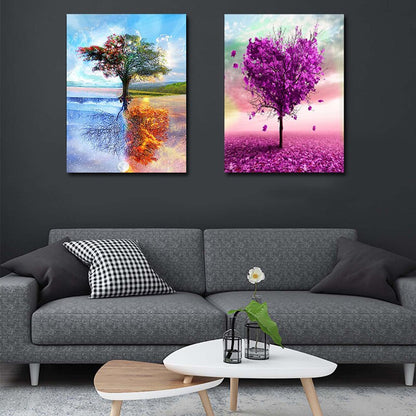 Four Seasons Tree 60x75cm DIY Framed Painting By Numbers For Adults Room Decoration Home Decor Numbers Painting Gift