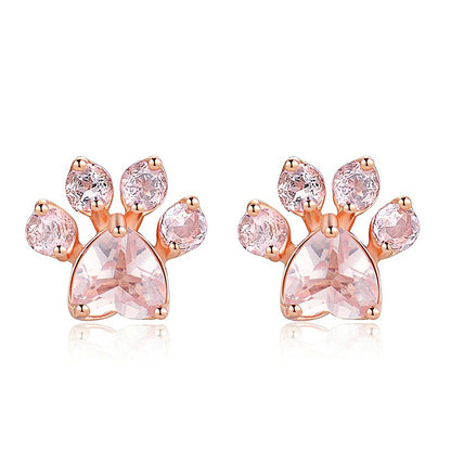 ROSE GOLD PAW EARRINGS