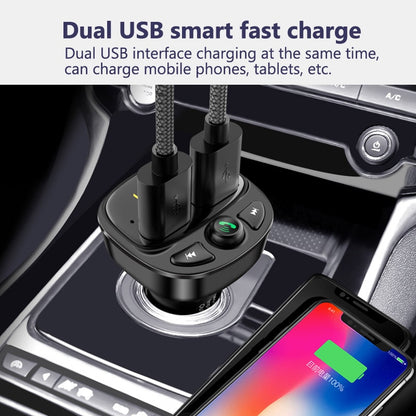 Car Bluetooth FM Transmitter with 5.0 Dual USB Charger