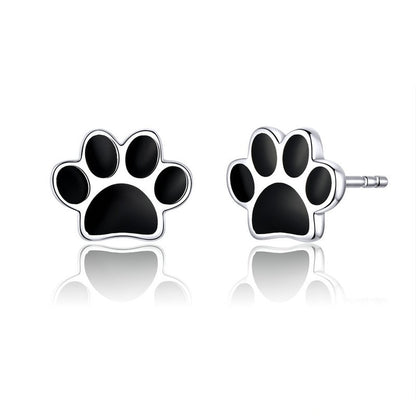 Sterling Silver Paw Stud Earrings