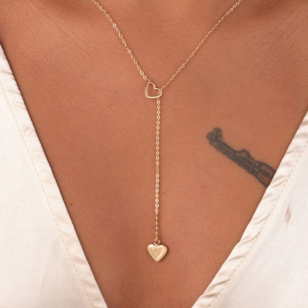 Copper Heart Chain Link Necklace