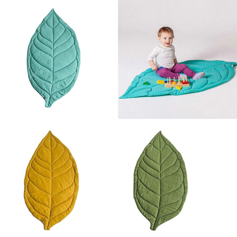 Newborn Baby Carpet Kid Children Room Decor Leaf Shape Soft Crawling Play Mat P31B