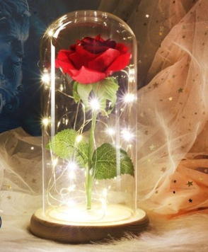 Beauty And The Beast Rose In LED Glass