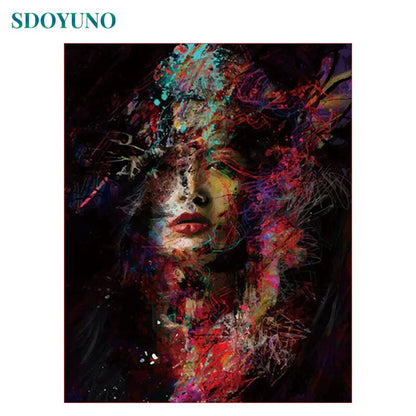 SDOYUNO Painting By Numbers For Adults DIY 60x75cm Framed acrylic paint by numbers on canvas Room Decoration Digital Painting