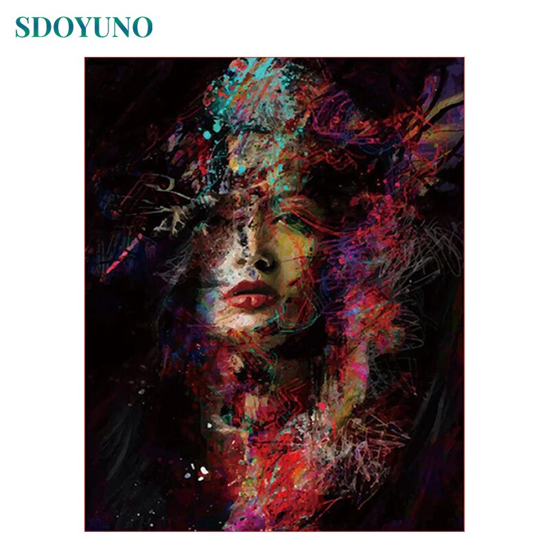 SDOYUNO Painting By Numbers For Adults DIY 60x75cm Framed acrylic paint by numbers on canvas Room Decoration Digital Painting