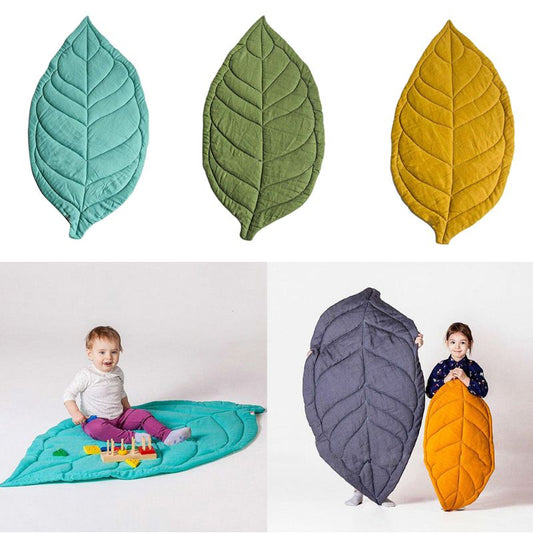 Newborn Baby Carpet Kid Children Room Decor Leaf Shape Soft Crawling Play Mat P31B