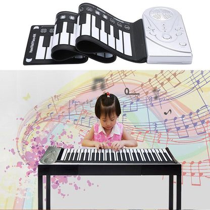 Portable 49-Key Flexible Silicone Roll Up Piano Folding Electronic Keyboard Flexible Silicone Electronic Roll Up Piano