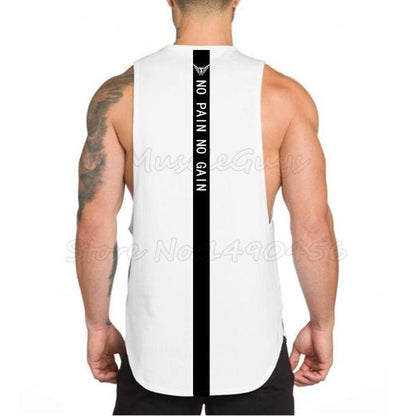 Summer new cotton men's sports bodybuilding fitness sleeveless vest casual behind the vest