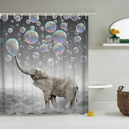 Ocean Beach Shell Sea Turtle Elephant Shower Curtain 3D Waterproof Curtains Bathroom Pedestal Rug Lid Toilet Cover Bath Mat Set