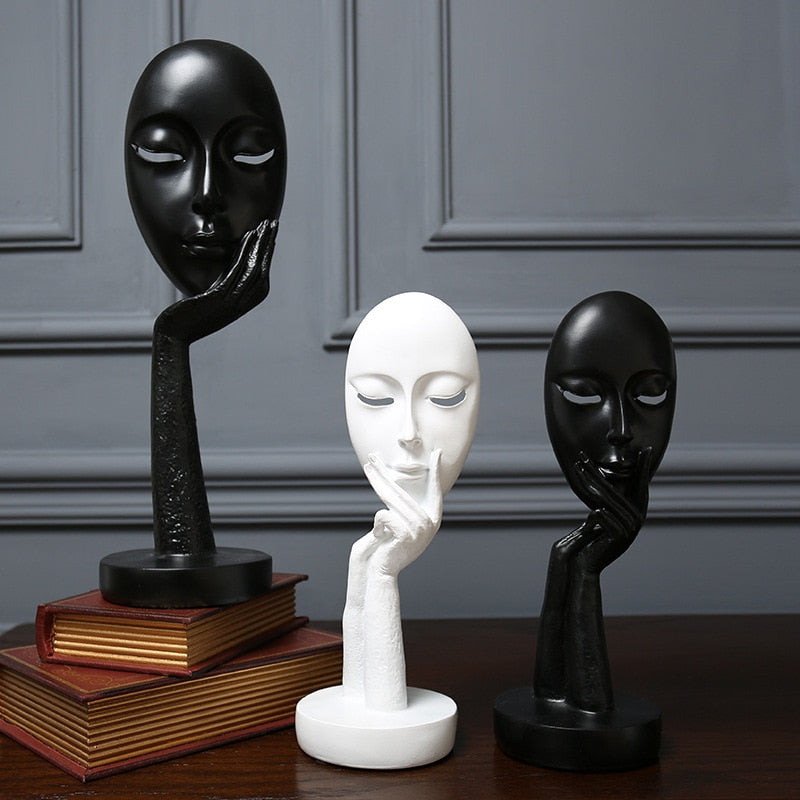 3D Face Mask Abstract Sculpture Decorative Art