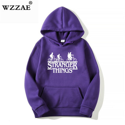 2019 Trendy Faces Stranger Things Hooded Men's Hoodies and Sweatshirts Oversized for Autumn with Hip Hop Winter Hoodies Men Brand