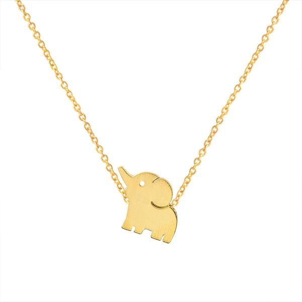 Cute Baby Elephant Necklace/304 Stainless Steel/Real Gold Plated