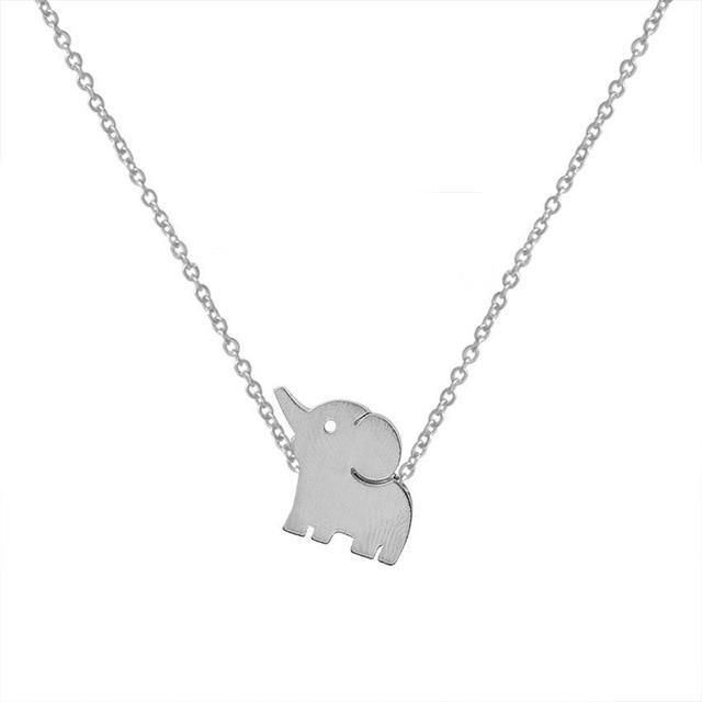 Cute Baby Elephant Necklace/304 Stainless Steel/Real Gold Plated