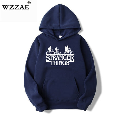 2019 Trendy Faces Stranger Things Hooded Men's Hoodies and Sweatshirts Oversized for Autumn with Hip Hop Winter Hoodies Men Brand