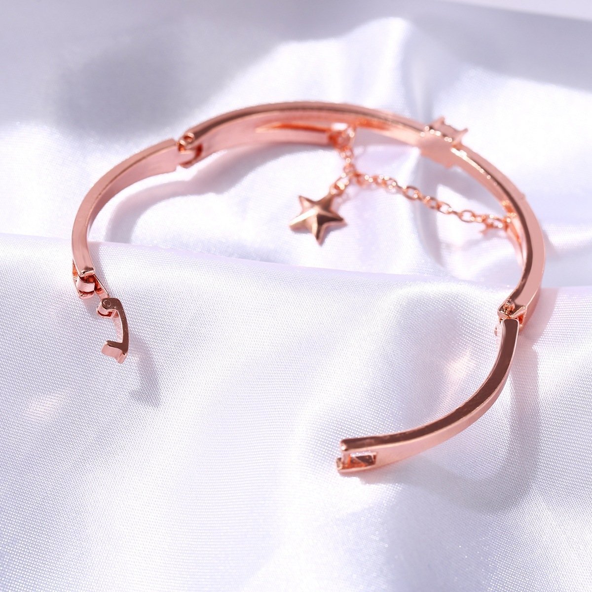 Star Drop With Austrian Crystals 18K Rose Gold Plated Bracelet in 18K Rose Gold Plated ITALY Made